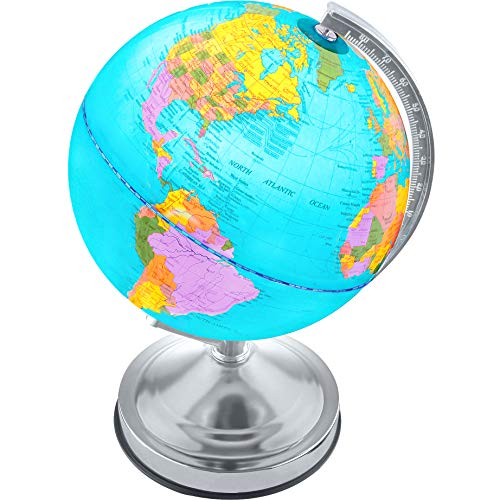 Illuminated Kids Globe with Stand – Educational Gift with World Map and LED Night Light (110V, 8