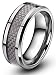 8mm Carbon Fiber Inlay Men's Cobalt Free Tungsten Comfort-fit Wedding Band Ring Size 6 to 15