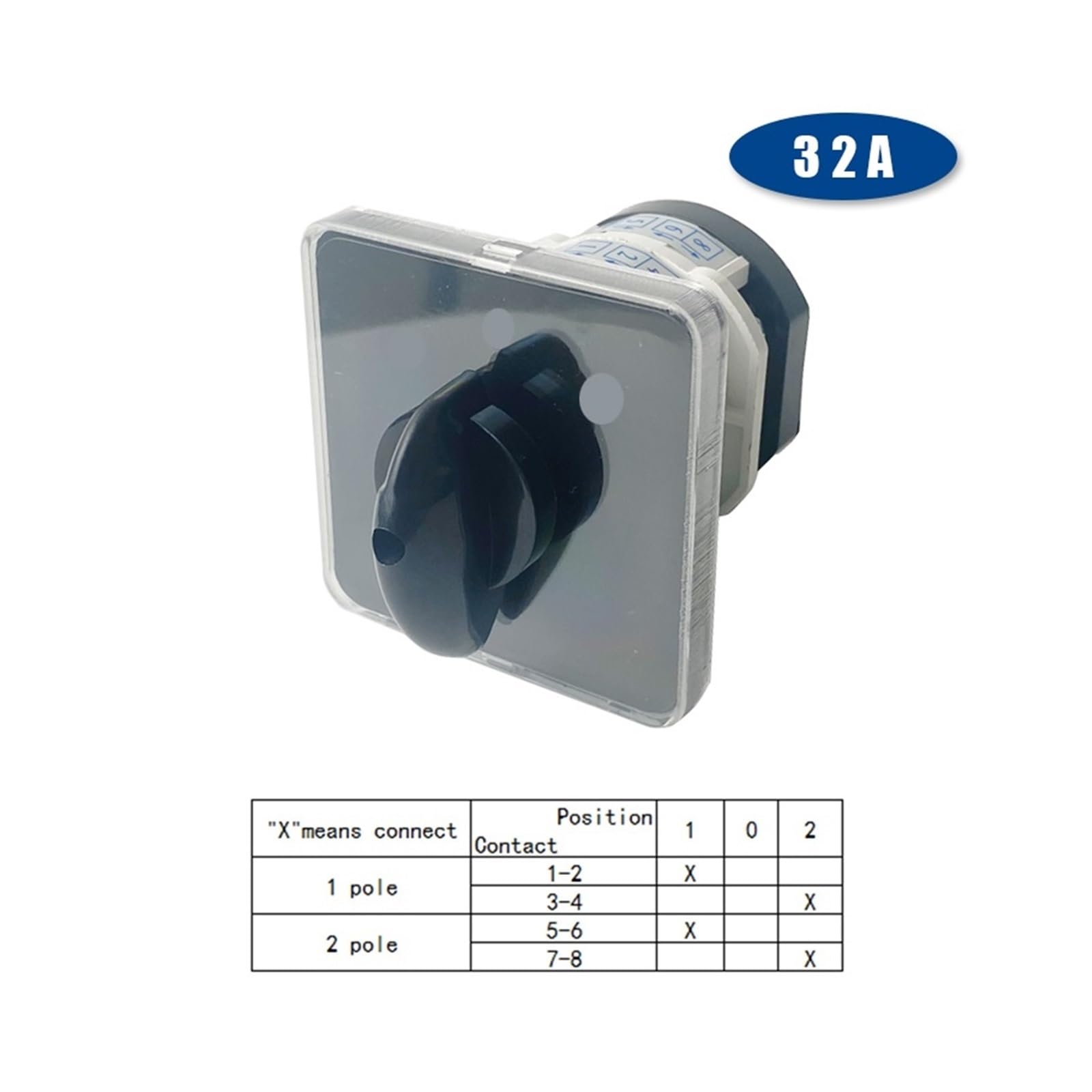 Selector rotativo LW31, 32 A, 2 Polos, Interruptor de Transferencia Manual de Leva, YMZ12-32/2