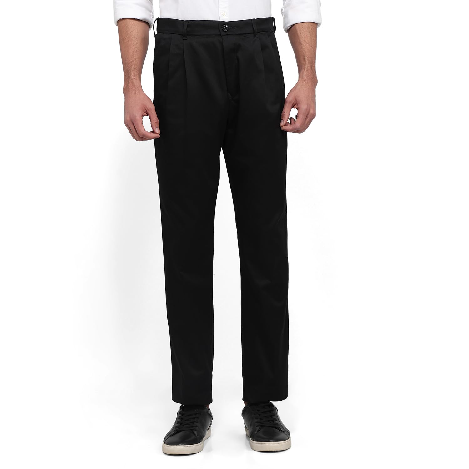 colorplus Men Comfort Fit Twill Pattern Pure Cotton Double Pleat Casual Trouser-picture-53