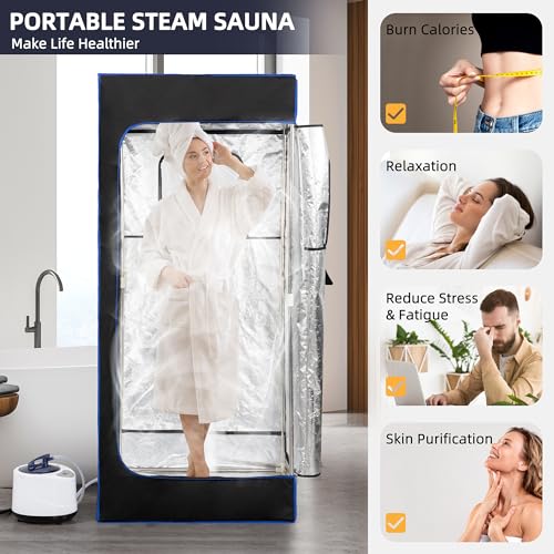 ALTLER Portable Steam Sauna for Home, Sauna Tent Sauna Box with 3.0L Steamer, Folding Chair, 9 Levels - Image 3
