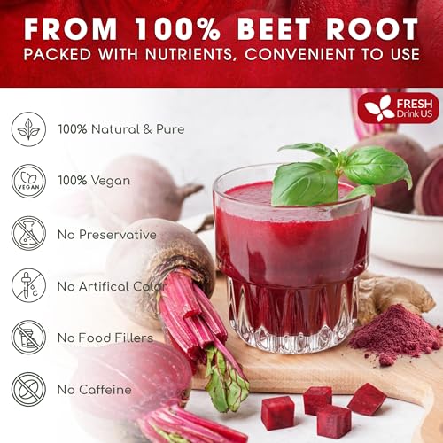 Image of FreshDrinkUS, Premium 42oz Beet Root Powder, 100% Natural and Pure from Beet Root, Beetroot Powder Perfect for Smoothies, Energy Booster, Soups and Sauces. No Additives, No Gluten, No Sugar, Vegan