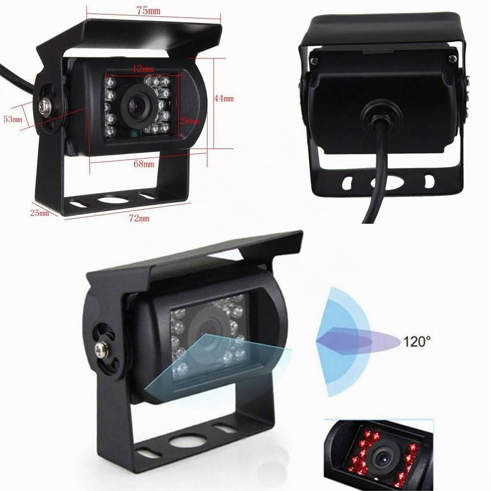 Camecho Rückfahrkamera IR Nachtsicht Wasserdicht 12V 24V 10m 4 Pins Kabel Kit für Auto Bus Lkw Caravan Camper