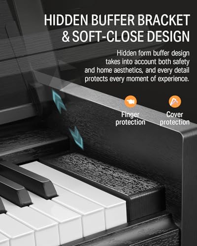 Donner DDP-90 Pro Digital Piano 88 Key Weighted Keyboard, Electric Piano Keyboard Full Size with Folding Cover, Three Pedals, Wireless MIDI Audio, 238 Tones, Gifts for Women Girls Beginners, Black - image 8