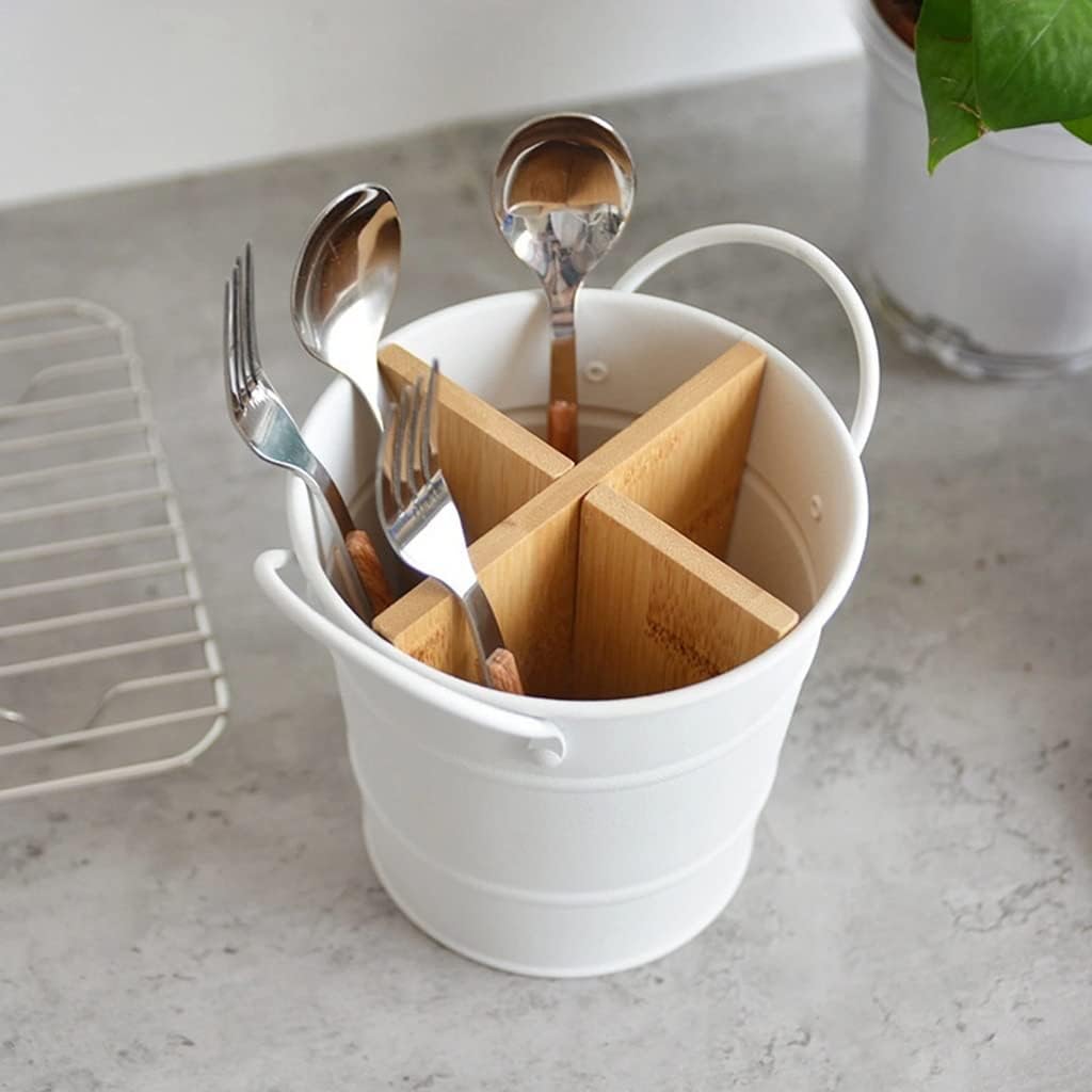 Kitchen Cutlery Organizer Stand Storage Holder Separate Spoon Fork Chopstick Kitchenware Cooking Tool Bucket(D)