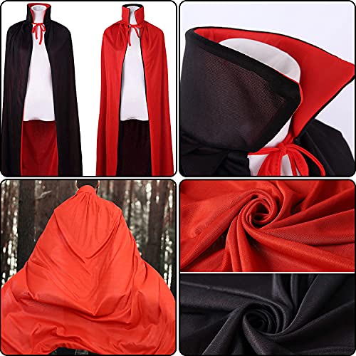 Szcxtop D66 59''Halloween Vampire Cloak Capes Robes,Unisex Adult Or Kids Reversible Stand-Up Collar Witch Capes For Party Cosplay Costumes thumb #5