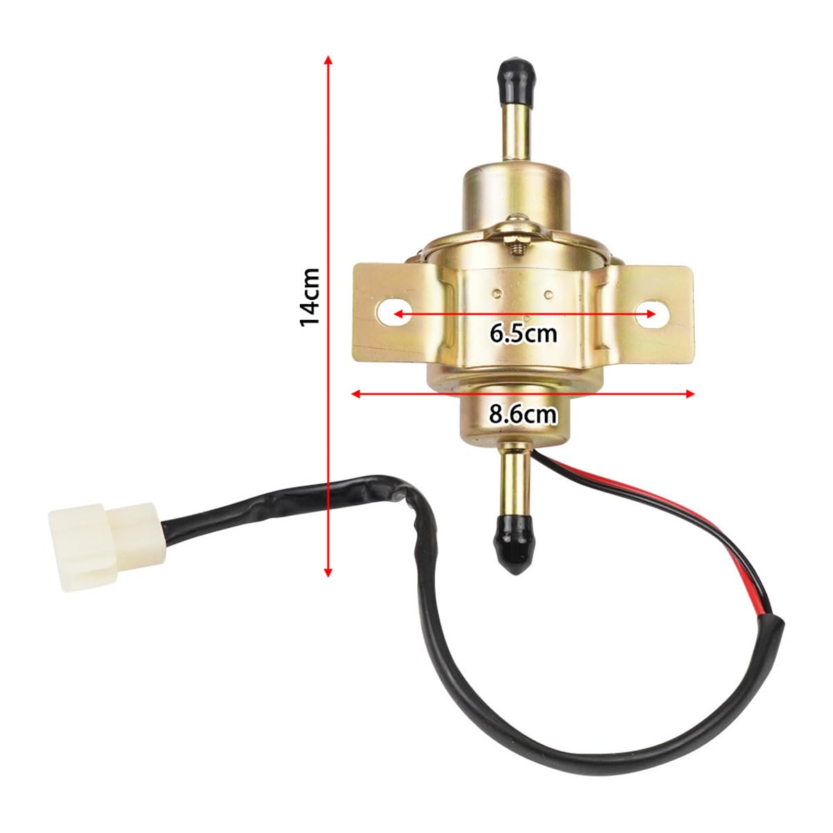 Ticha EP-500-0 Pompa carburante elettrica 12V, pompa diesel/benzina a bassa pressione per veicoli universali (nucleo in rame dorato, 0,032-0,045 MPa)