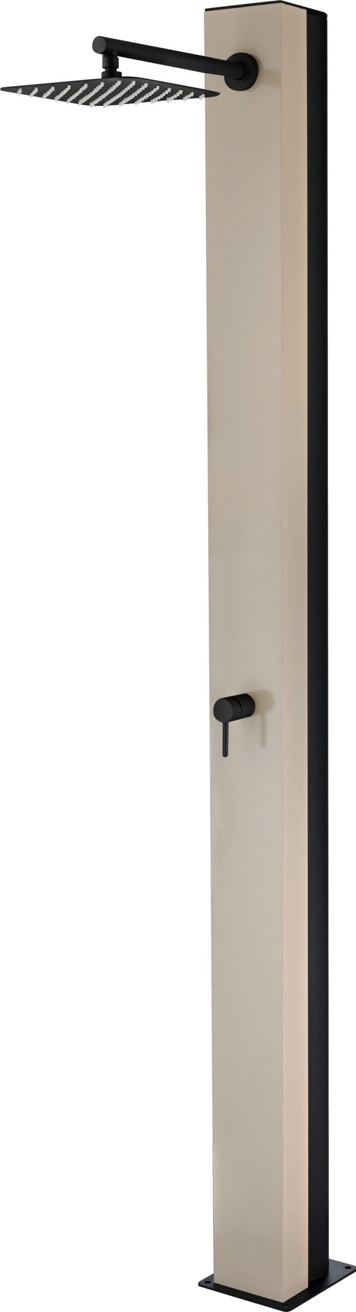 NOLUXA IMEX - Douche Piscine Extérieure Acier S.316 avec Réservoir Eau Chaude 36,8L | Encastrée Sol Jardin/Piscine/Terrasse | Robinetterie 1 Voie (Eau Froide + Chauffée) et Traitement Anticorrosion