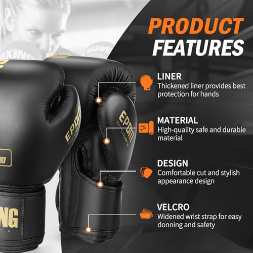 image for FIVING Boxing Gloves for Men and Women Suitable for Boxing Kickboxing 