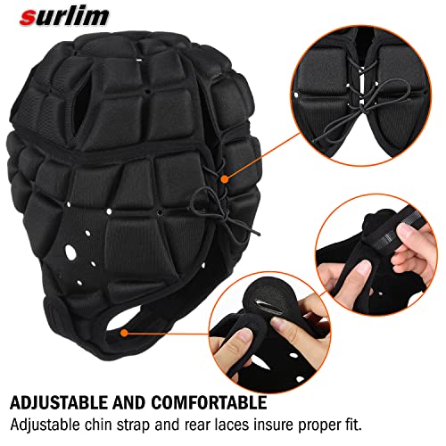 Surlim Rugby Soft Helmet Soccer Headgear Scrum Cap 7V7 Flag Football Headguard For Adult Large thumb #3