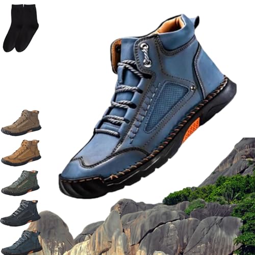 Saw Behind Mens Shoes, Sawbehind Mens Boots Orthopedic, Waterproof Men's Comfortable Handmade Leather Boots Outdoor