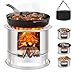 Réchaud à Bois Portable Compact en Acier Inoxydable 4 en 1 Rechaud A Bois Four Pour Pique-Nique, Barbecue, Camping, Randonnée