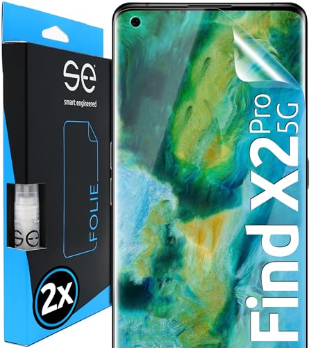 2x se® Protector 3D Transparente para Oppo Find X2 Pro 5G, Autorreparable, Compatible con Huellas y FaceID, Instalación sin Burbujas, Ultranítido, Resistente a Golpes y Arañazos, Matériau TPU