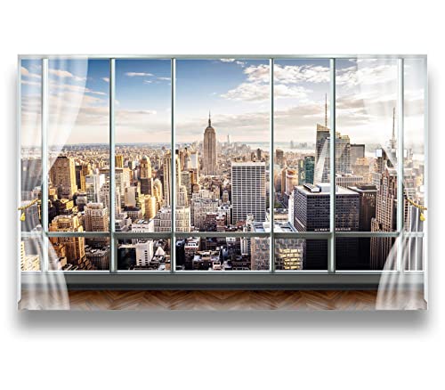 Cliouar-3D Window Building Bedroom Living Room Mural Wallpaper 103" X 69"(Not Self-Adhesive) #TOP2