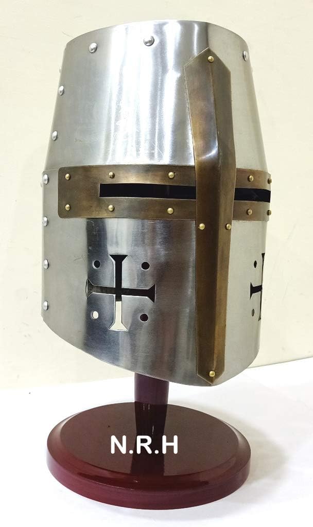 Nautical Replica Hub Casque médiéval chevalier templier avec support