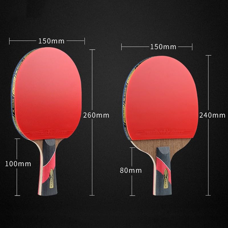 JITEM Ping Pong Paddle – Professional Table Tennis Paddle – 5 Layers of Wenge Wood + 2 Layers of Carbon Blade – Racket and Case Set Offering Good Speed and More Spin(Color:B)