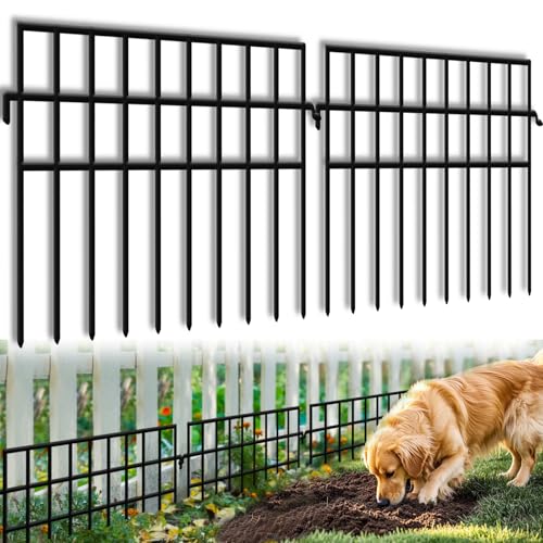 45.33ft(L) X 13in(H) Animal Barrier Fence No Dig 32 Panels Rabbit Fences for Garden Dog Digging Ground Defense Border Small Metal Fencing Under Barriers Blocker Flower Bed Patio