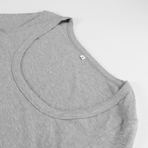 Artfish Women's Square Neck Long Sleeve Ribbed Slim Fitted Casual Basic Crop Top2