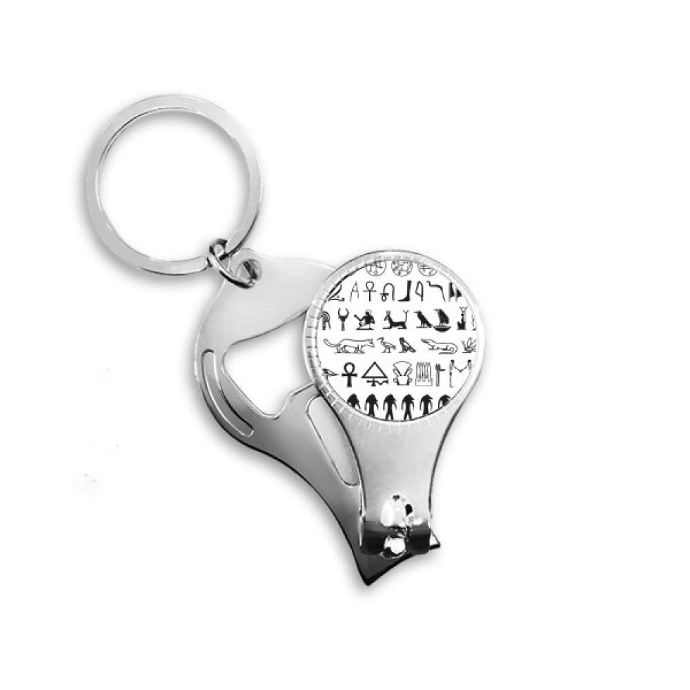 Coupe-ongles égyptien de voyage pour clé avec ouvre-bouteille de poche