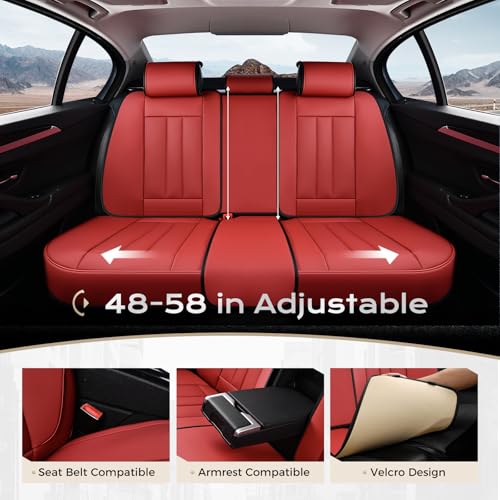 Image of Coverado Car Seat Covers Front Set, Luxury Nappa Leather Seat Covers Universal Fit Waterproof Non-Slip Breathable Automotive Seat Protectors for Cars, SUVs, Trucks