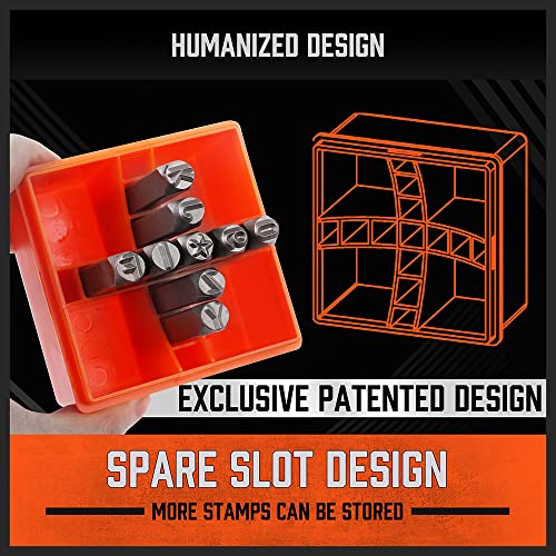 image for HORUSDY 37-Piece Number and Letter Stamp Set 1/4 (6mm) (A-Z & 0-9 + St