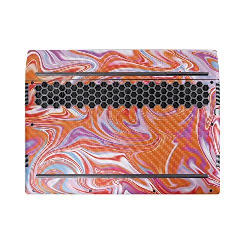 Image of MightySkins Carbon Fiber Skin Compatible with Alienware M17 R5 (2022) Full Wrap Kit - Orange Swirl | Protective, Durable Textured Carbon Fiber Finish | Easy to Apply & Change Styles | Made in The USA