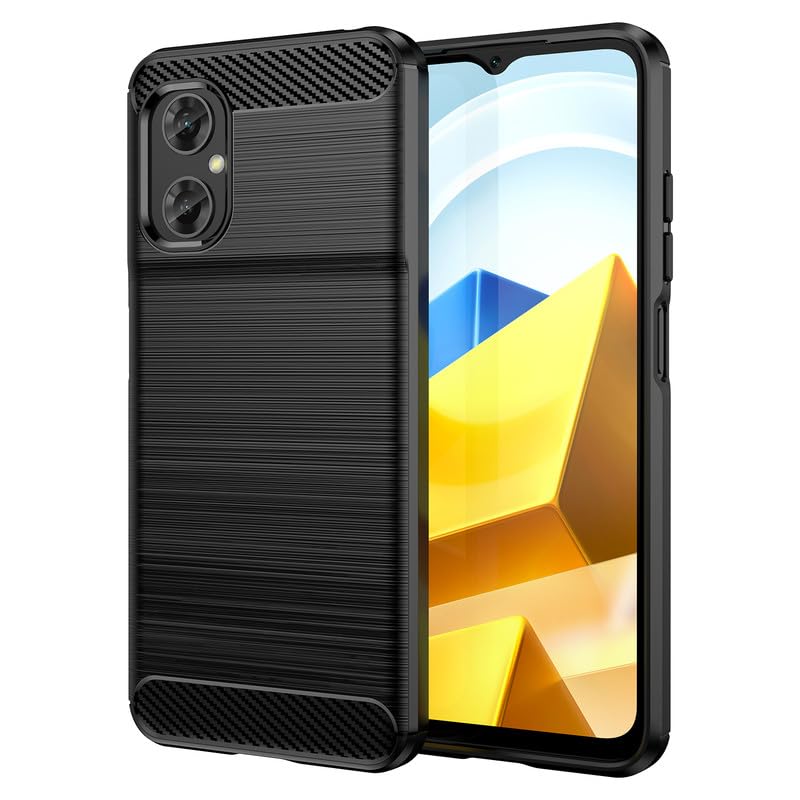 Image of Hybrid Carbon Fiber Back Case for Poco M4 5G (Black)