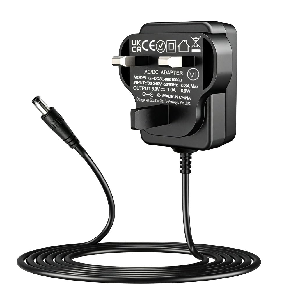 Vaniika 6V Battery Charger,1.5m 6V 1A Universal Power Adapter for Kids Electric Car, Motorbike SUV Sports Car ATV Scooter