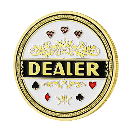 Lulucircle Dealer Button, Small Blind, Big Blind, Poker Guard, Poker Gifts For Men, Poker Accessories, Coin Collectibles, Poker Chips Coin With Plastic Case (Position Marker), 3 Pcs (Poker Buttons) #TOP3