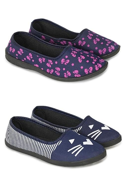 Womens Slip On Flats with Minimal Printed Look and Soft Padding for Daily Comfort Navy Blue 7-image-30
