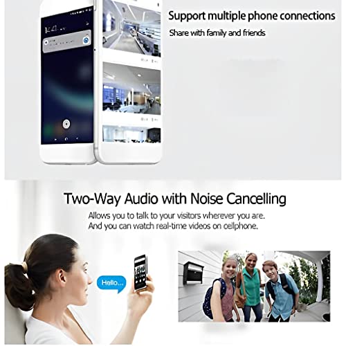 Widealiff Visor de campainha de vídeo inteligente Visor de campainha de áudio bidirecional de campai