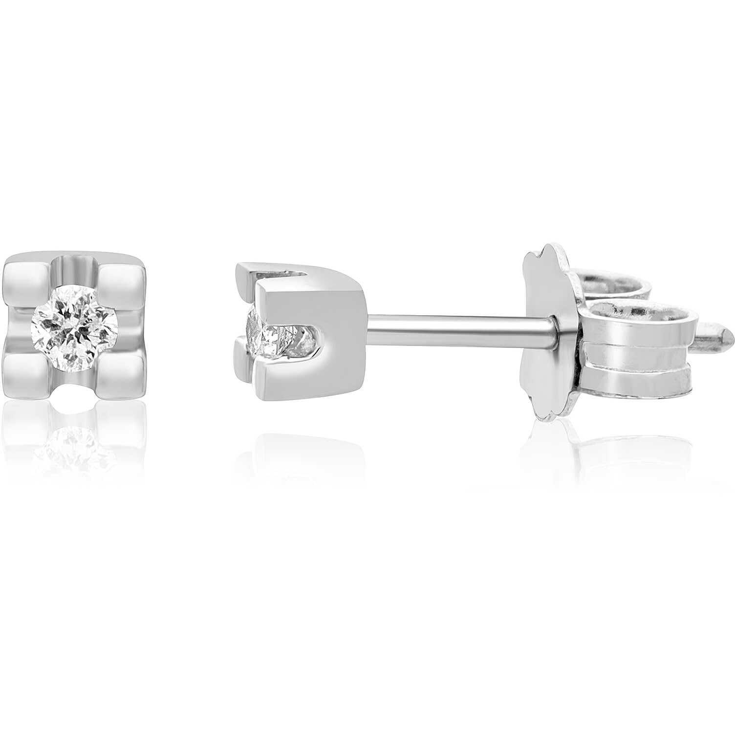 Pendientes para mujer de GioiaPura de la colección oro y diamantes. Pendientes engarzados de hilo g si3 ct 0,060. Pendientes de oro blanco de 18 quilates. El peso es aprox. 1,2. La referencia es