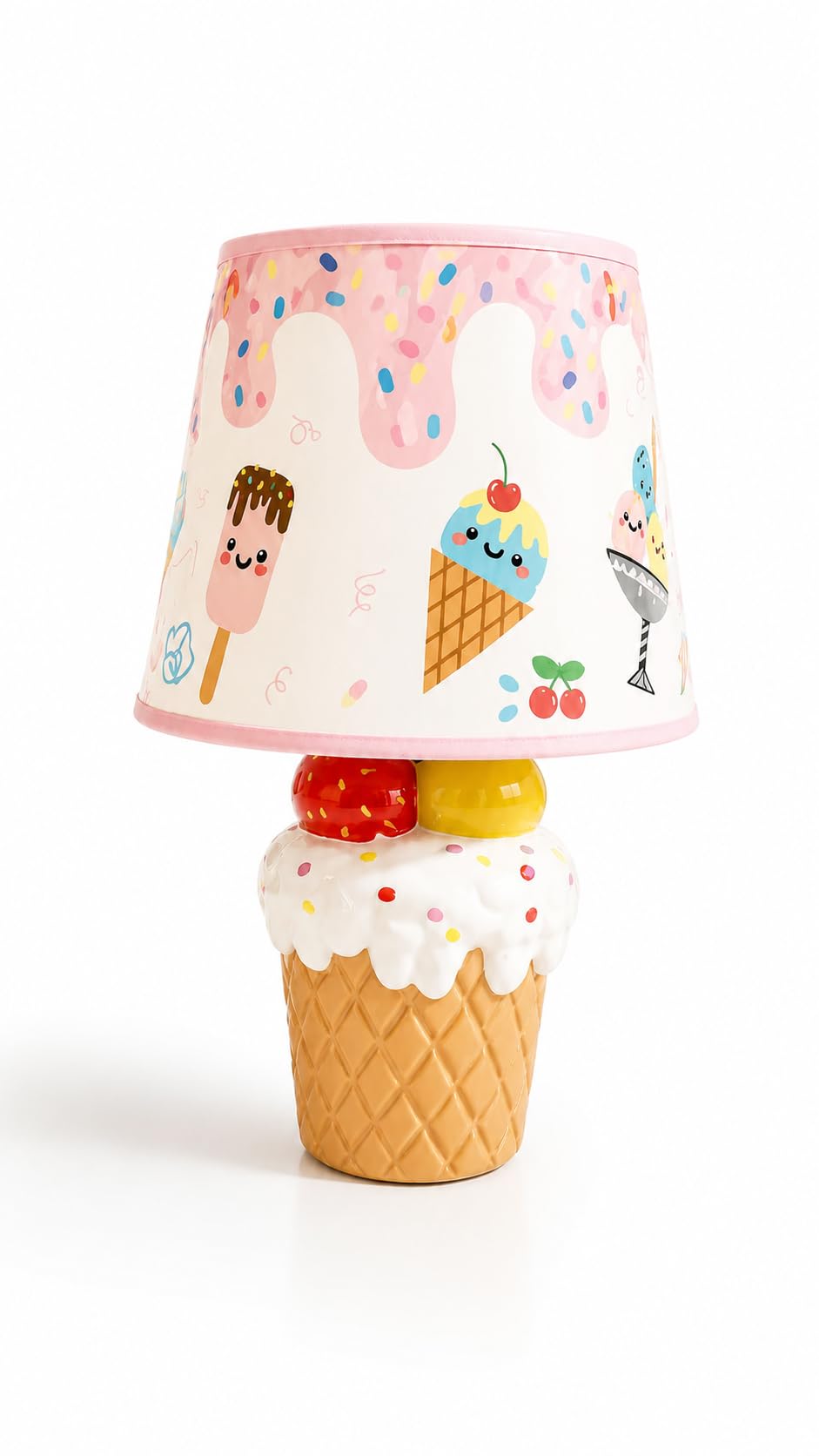 Cute Ice Cream Kids Table Lamp | Decorative Bedside Night Lamp for Kids Bedroom | Cartoon Ice Cream Theme Table Lamp | Nursery & Study Room Décor-image-39