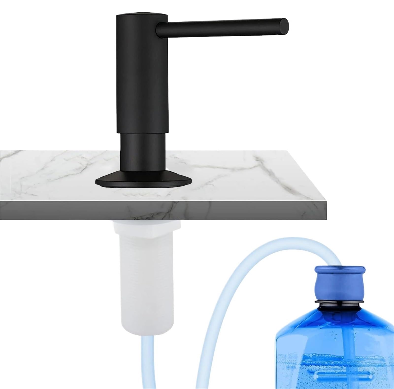 Sink Soap Dispenser Brass Kitchen Sink Soap Dispenser Built-in | 17oz Refillable Countertop Pump With 120mm Extension Tube Rustproof Bathroom(Black)