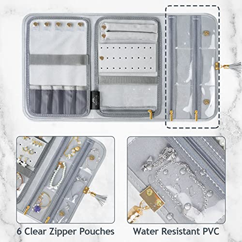 Matein Jewelry Travel Organizer For Women, Tangle Free Portable Leather Jewelry Storage Roll Bag Envelope Clutch, Waterproof Lightweight Jewelry Case Holder For Necklaces thumb #4