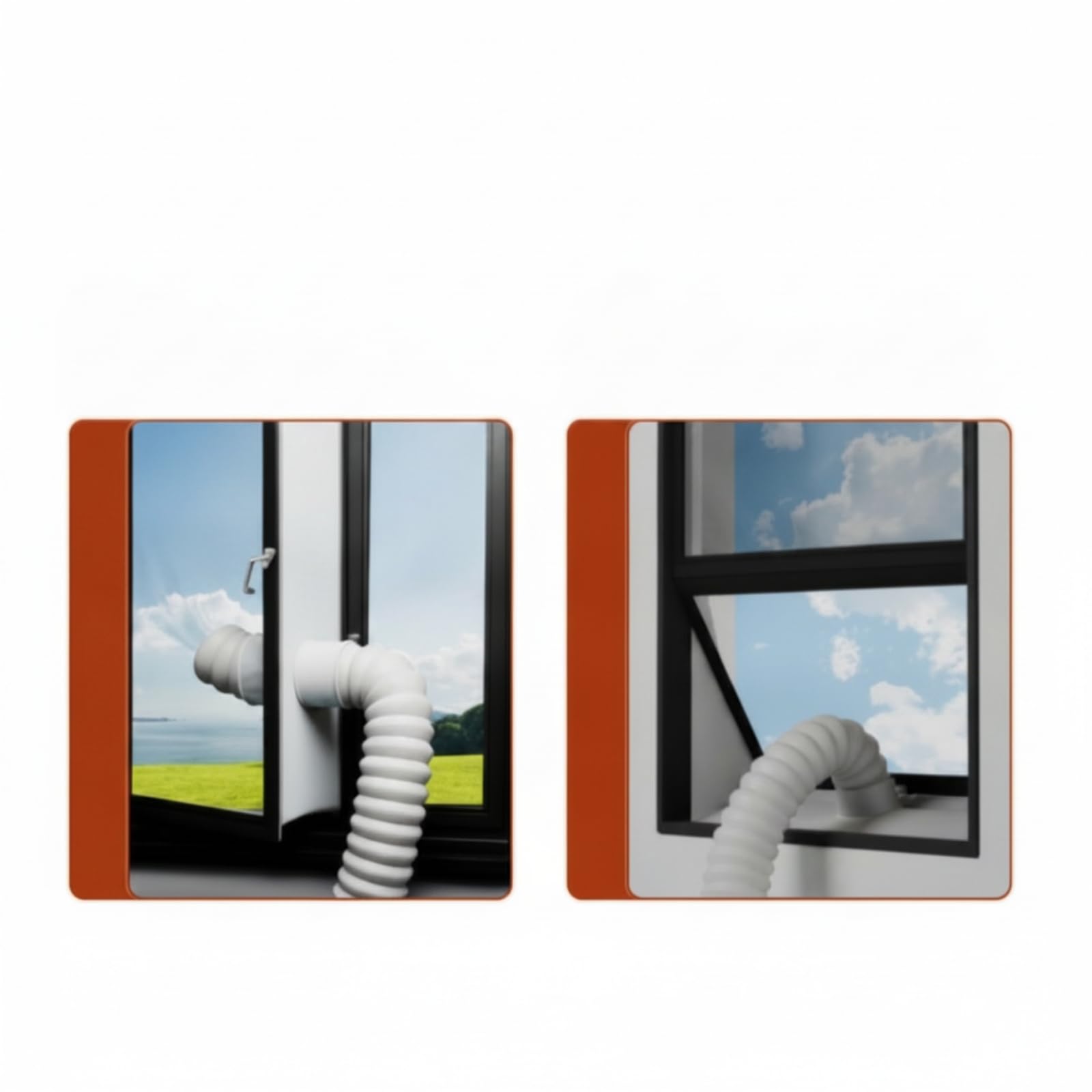 Milageto Panel de Ventana para Aire Acondicionado Portátil Barrera Textil con Manga para Kit Universal Ajustable Instalación Fácil sin Herramientas Adecuado, color to 2, 5 Metros
