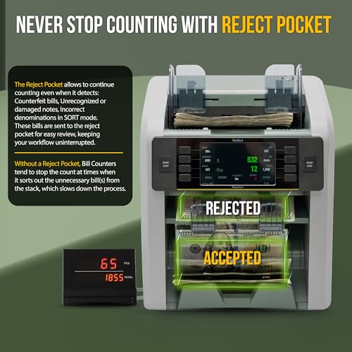 Image of KOLIBRI Money Counter Machine I LCD Display I Bank Grade I Advanced 2CIS /UV /MG /IR /MT /DD /HLF /SN IRT Detection I Mixed Denomination I Multi-Currency I Reject Pocket I 3-Years Warranty I Signature