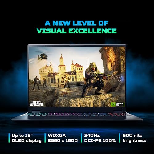 Image of acer Predator Helios Neo 16S AI, Intel Ultra 9 Processor 275HX,RTX 5070-8 GB GDDR7,16 GB /1 TB, WQXGA OLED, 16.0 inch /40.64 cm, 240Hz,Win 11 Home, Abyssal Black,2.3 kg,PHN16S-71, RGB KB,Gaming Laptop