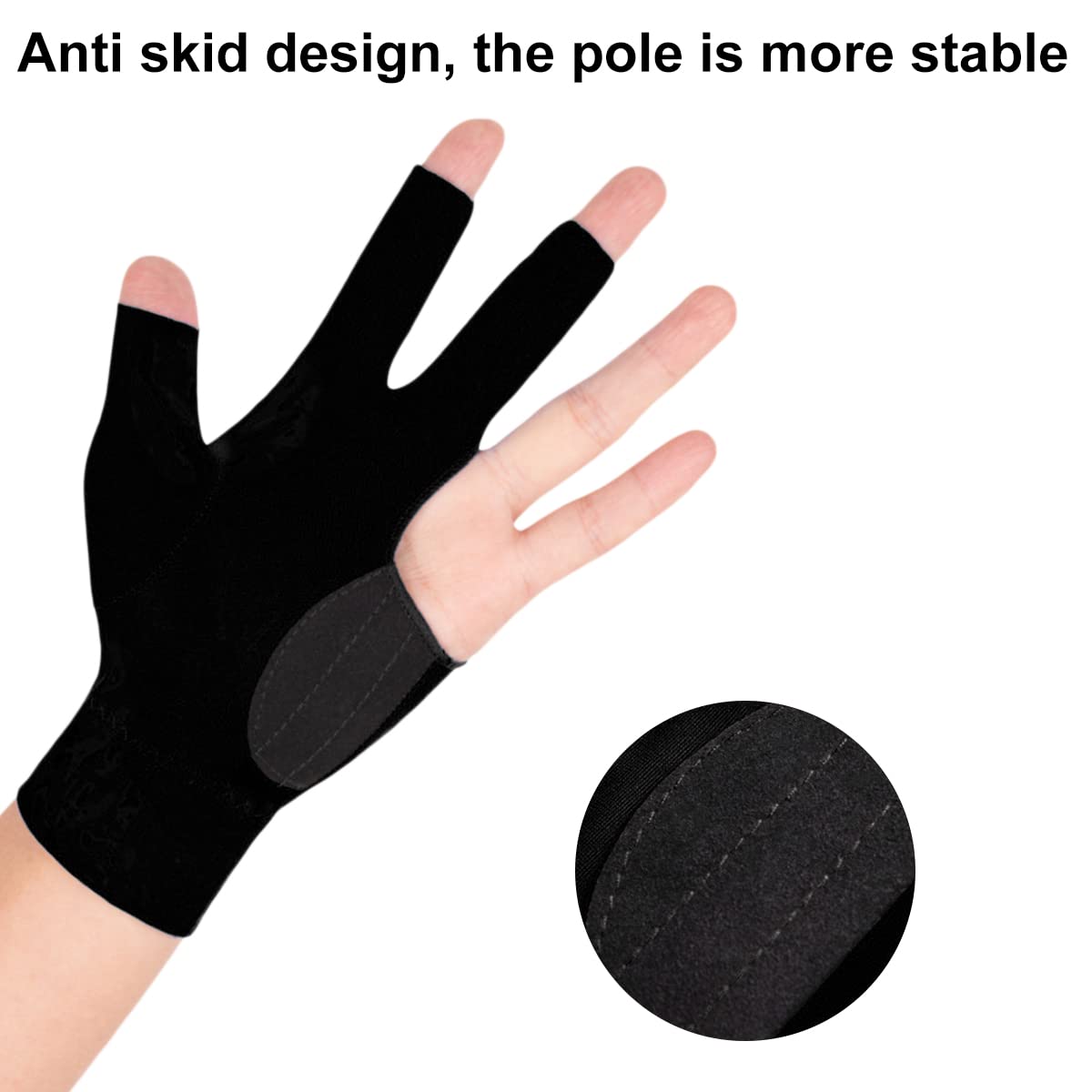 Guanto da Biliardo Traspirante Asciugatura Rapida Tre Dita Unisex 2 Pezzi