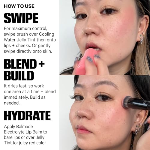 Milk Makeup Cooling Water Jelly Tint + Balmade Hydrating Lip Balm Set – Sheer Red Lip + Cheek Stain and Sheer Gloss with High-Shine Finish – Full Size Chill (Red) 0.17 oz + Werk Out (Dusty Rose) 0.4oz - Thumbnail 7