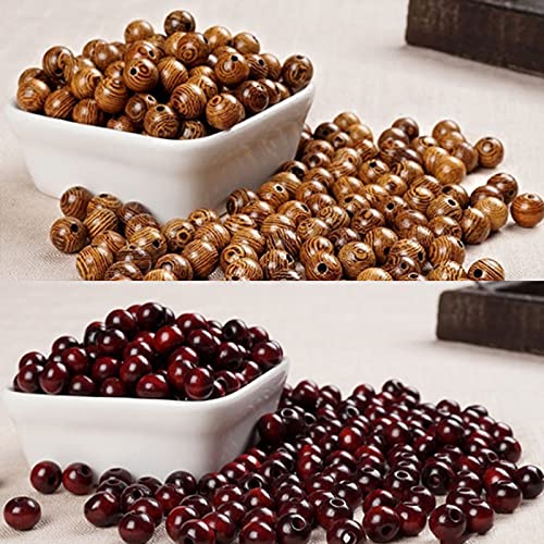 200 Pezzi Perline in Legno da 8 mm, Perline