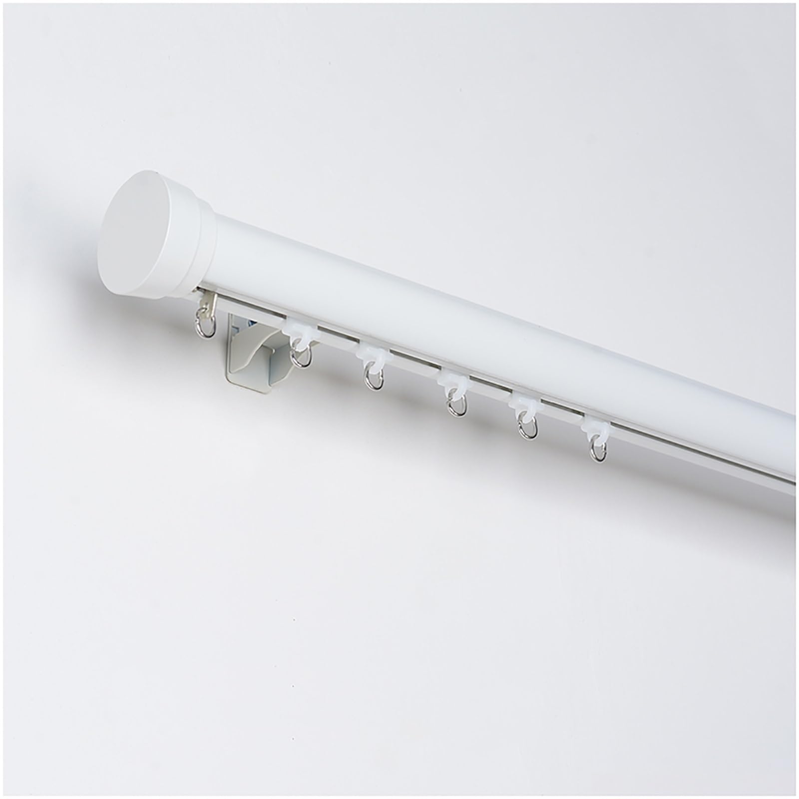Tringle à rideau minimaliste blanche 3,4 m fixation murale discrète