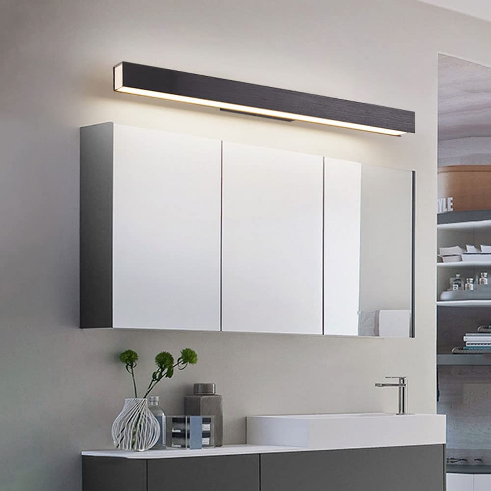 LED-Spiegelfrontlampe, lineare Badezimmerleuchte, 3-Farbmodus-Rahmenbildbeleuchtung, Moderne Schminkwandleuchte, Toilettenspiegellampen, Badleuchte über dem Spiegel