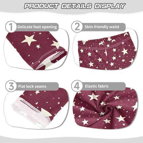 Retro Stars Dots Girls Leggings Ultra Soft Compression Yoga Gym Pants for Kids 4-10T3