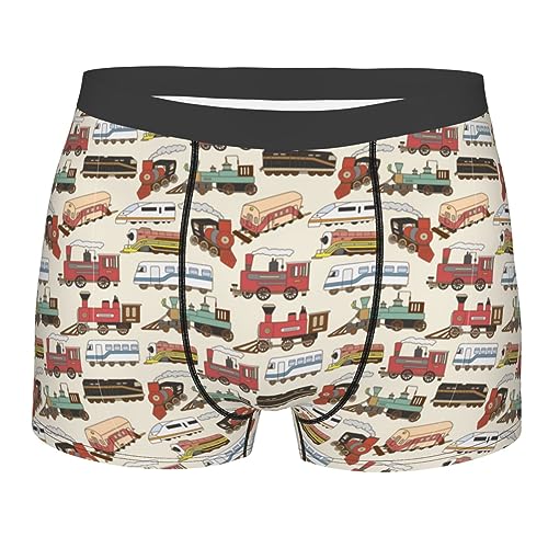 Vintage Trains Boxers for Men Boxer Shorts Soft Mens Underwear Boxer Briefs