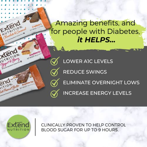 Extend Nutrition Diabetic Snacks For Adults And Kids, Low Carb, Keto, Low Calorie, No Added Sugar Diabetic Bars And Diet Snack Protein Bars, Great For Intermittent Fasting, Chocolate & Caramel Energy Bars, 15 Count #TOP6