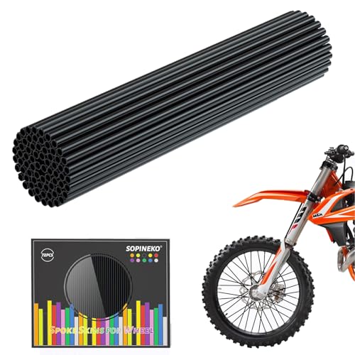 Image of 72Pcs Spoke Skins Covers Spoke Wraps Wheel Decoration for Motorcycle Bicycle Dirt Bike Wheelchair(Black)