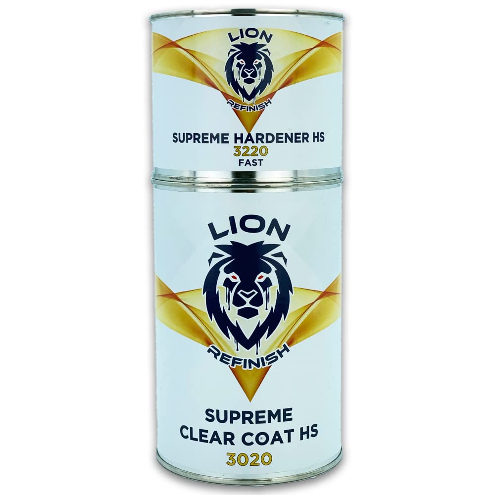 Trasparente Carrozzeria Acrilico Antigraffio 1L Lion Refinish Supreme Clear Coat HS3020 Lucido Brillante + Catalizzatore 500ml (Fast)
