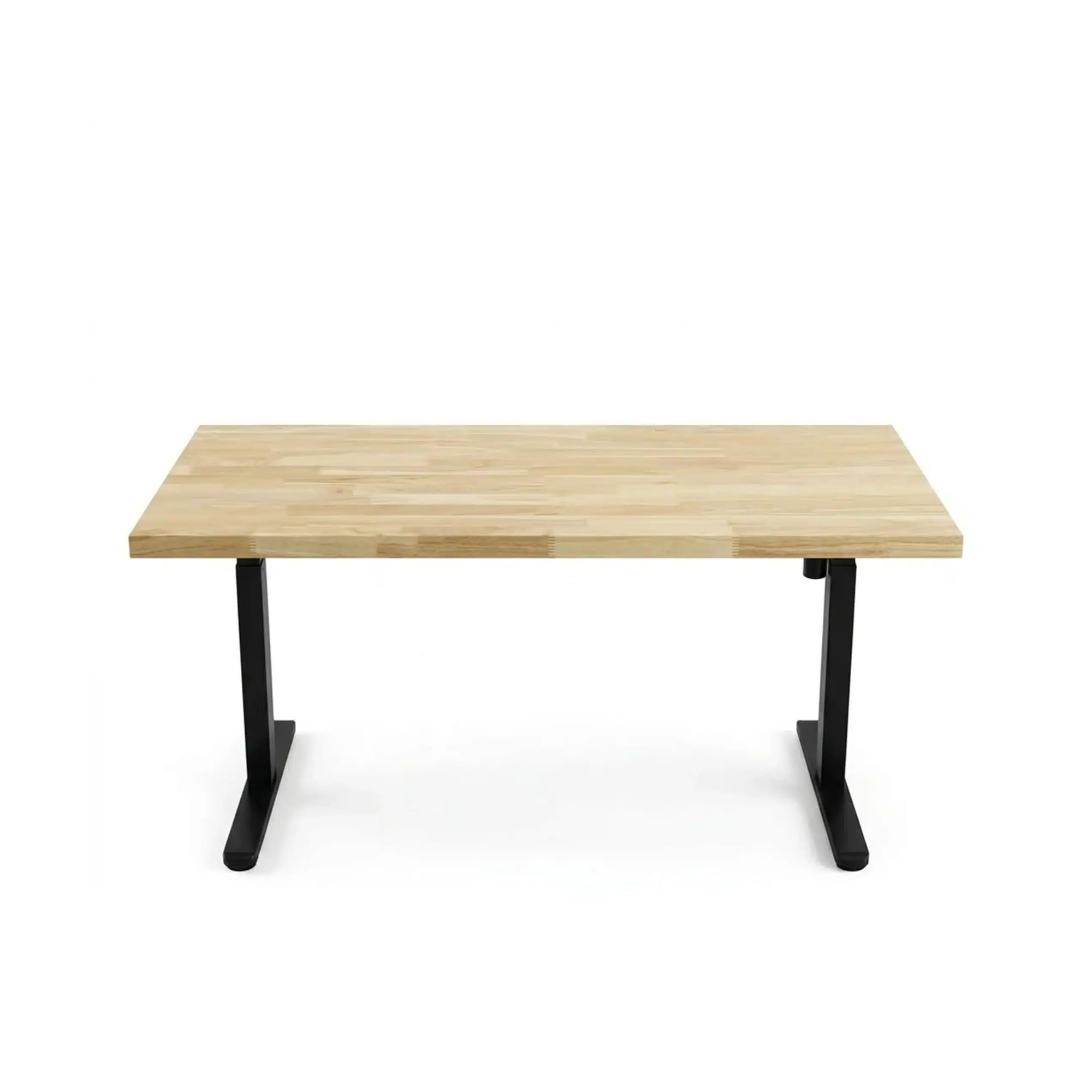 Schreibtisch Gummibaumplatte ERGONOMISCHES Arbeiten: Der leistungsstarke und leise Gummiholz Natur 110x65x2 cm