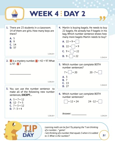 1st Grade Common Core Math: Daily Practice Workbook | 1000+ Practice Questions and Video Explanations | Argo Brothers (Next Generation Learning Standards Aligned (NGSS)) - Image 9